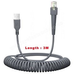 3M USB A to RJ45 Coiled Cable For Zebra DS6878 DS9808 DS6707 DS6700 DS6708