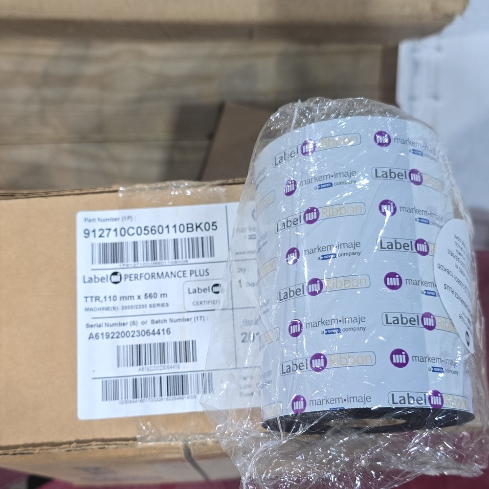 Thermal Transfer Ribbon 110mm X 560m Set 5 Markem 912710C0560110BK05
