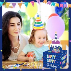 Birthday Money Box Cash Gift Pull Surprise Holder Happy 50 PCS Clear Bags