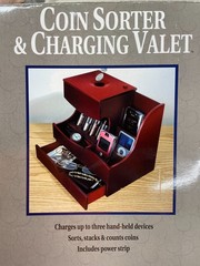 Deluxe Coin Sorter/Charging Station/Battery Operated/Cherry wood finish