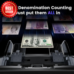 Mixed Denomination Money Counter Touch Screen 2CIS UV MG IR Counterfeit US
