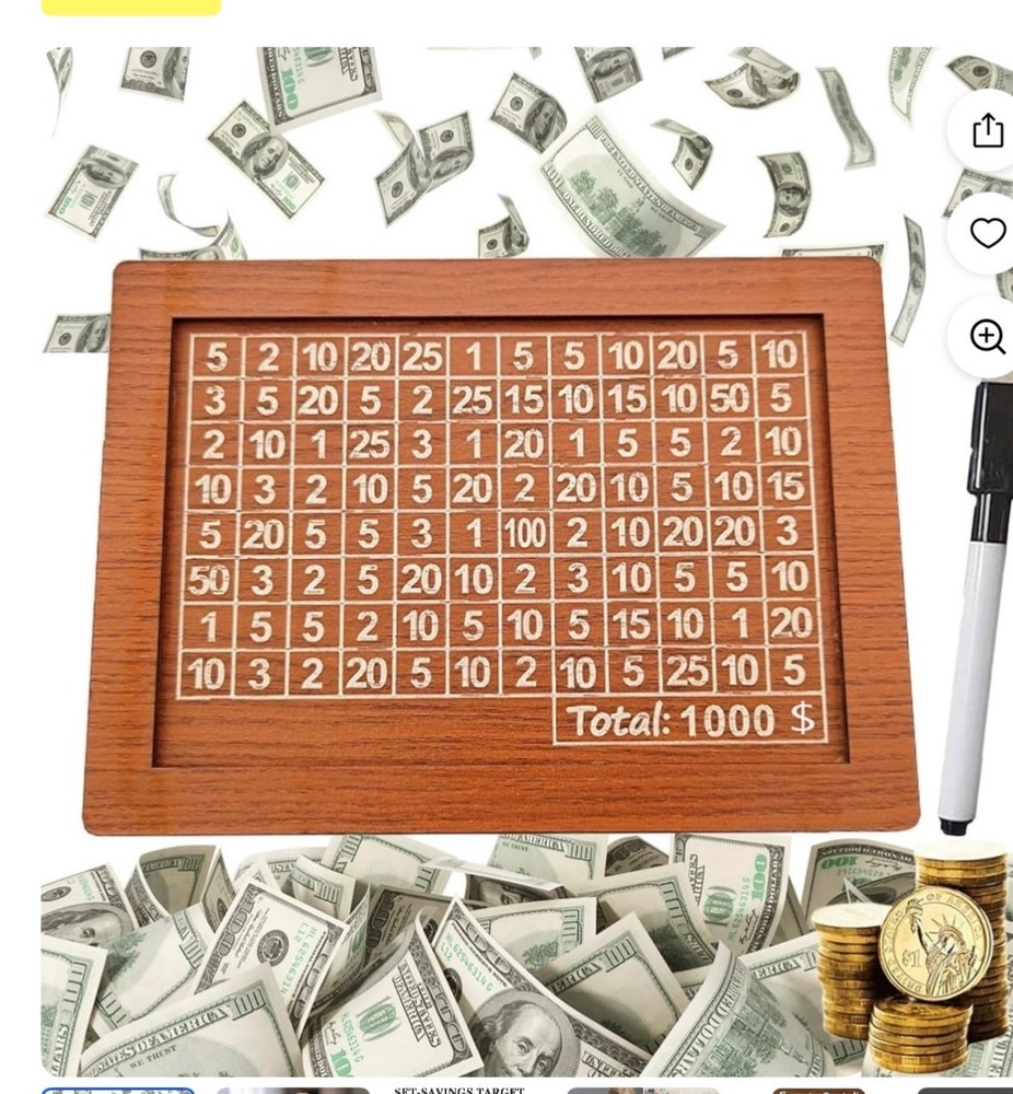 Cash Vault Wooden Savings Box Cash Saver Money Saving Challenge