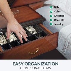 Volcora Cash Drawer Tray – 11.7 x 10.3 x 2.3 Inch Cash Register Insert – 4 Bi…