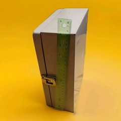 Vintage 1970s Beige Cash Box File w Handle Buddy Products