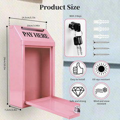 Locking Cash Box with Key & OPEN Flag Banner Kit for Retail or Farm Stand