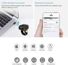 Wireless Bluetooth Barcode Scanner with Bluetooth & 2.4GHz Wireless & Wired C…