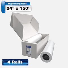 Alliance Wide Format Paper 24″ X 150′ CAD Bond Rolls (24Lb | 4 Rolls, 24 in X 15