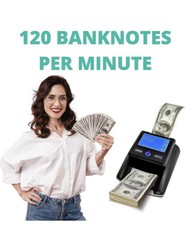 Aibecy Portable Fake Counterfeit Bill Detector & Counter IR MG/UV Dollar Euros