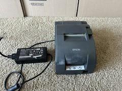 Epson M188B POS Receipt Printer W/ Adapter. TM-U220B . For Parts, Blinks Red