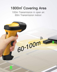 P6 Wireless Barcode Scanner – 60M Range, 2600mAh Battery for Ultimate Mobility
