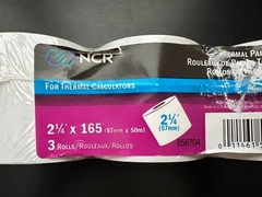 NCR Thermal Electronic Calculator Paper Rolls – 2 1/4 x 165 – Pack of 3 – NEW