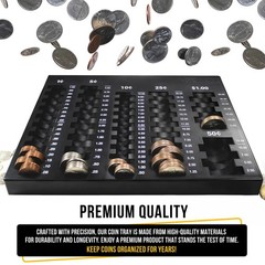 Coin Sorting Tray – Bank Teller Change Counter Coin Counting and Sorting Tray…
