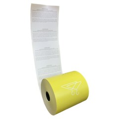 Dry Cleaners Thermal Rolls Yellow Hanger w/Back Print 3-1/8” x 230′ 55gsm 50 Rls