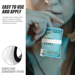 White Paper Money Bands for Cash Easy to Use Bill Wrappers for Bank and Business