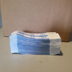 Box of 20 $100 (ONES) Currency Straps/Bands, (1000 Ct/Unit), Self-Adhesive, Blue