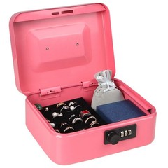 Cash Box with Money Tray Medium Money Box with Combination Lock 7 4/5″ x 6 4/…
