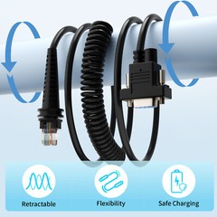 5M RS232 to RJ45 Barcode Scanner Cable For Honeywell 1900 1200G 1202G 1250G