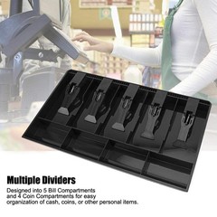 Cash Register Drawer Insert Tray with 5 Bill/4 Coin Compartments Money