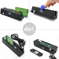 YL160 4-in-1 Multi Magnetic Card Reader EMV/ IC Chip/RFID/PSAM Reader Writer USB