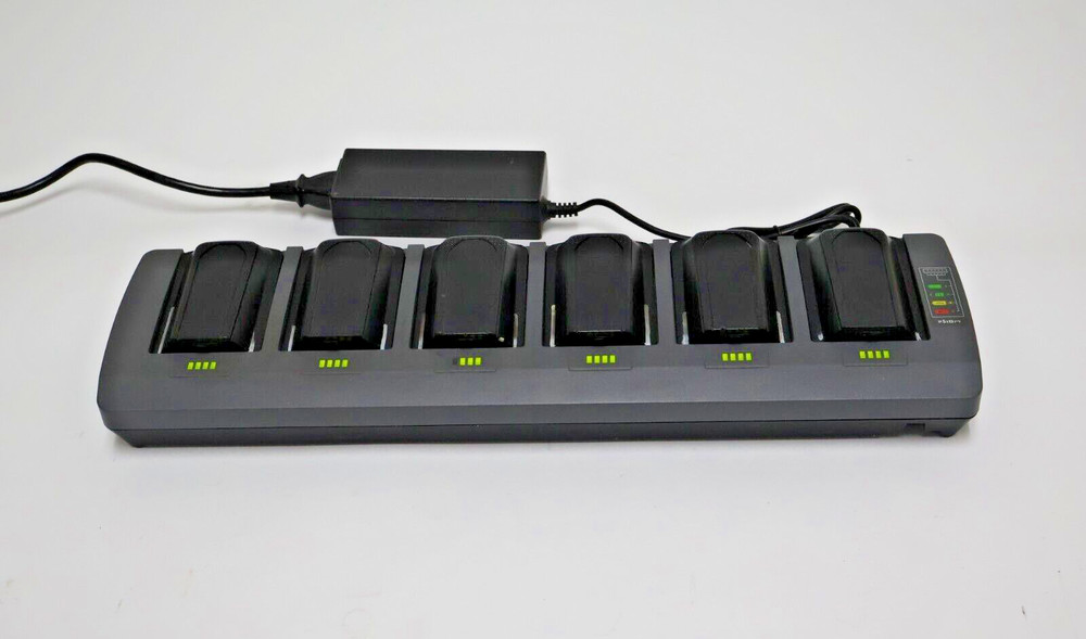 Psion ST3006 Six slot battery charger set with Psion ST3033 Six batteries