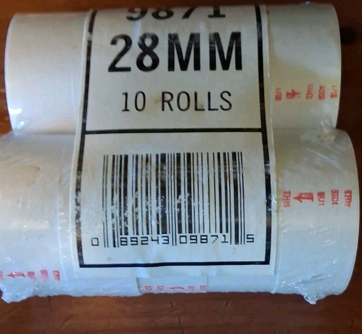 2 Sets Of 10 Pack Vintage Cash Register Paper No. 9871 28mm 1 Inch. Couple Stain
