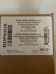 Brother RDP02U5 RECEIPT STANDARD 3IN PAPER 12 PKs (57 ROLLS TOTAL)