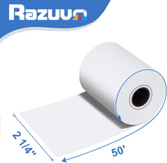 50 Rolls- 2 1/4 X 50 Thermal Receipt Paper Rolls- Fits All Pos Cash Registers, F