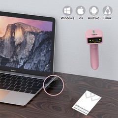 USB Wireless Barcode Scanner Handheld Laser 1D Reader 2.4GHz Cordless Scan