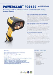 Datalogic PowerScan PD9630-SR Handheld 1D 2D Imager Barcode Scanner RS-232/USB