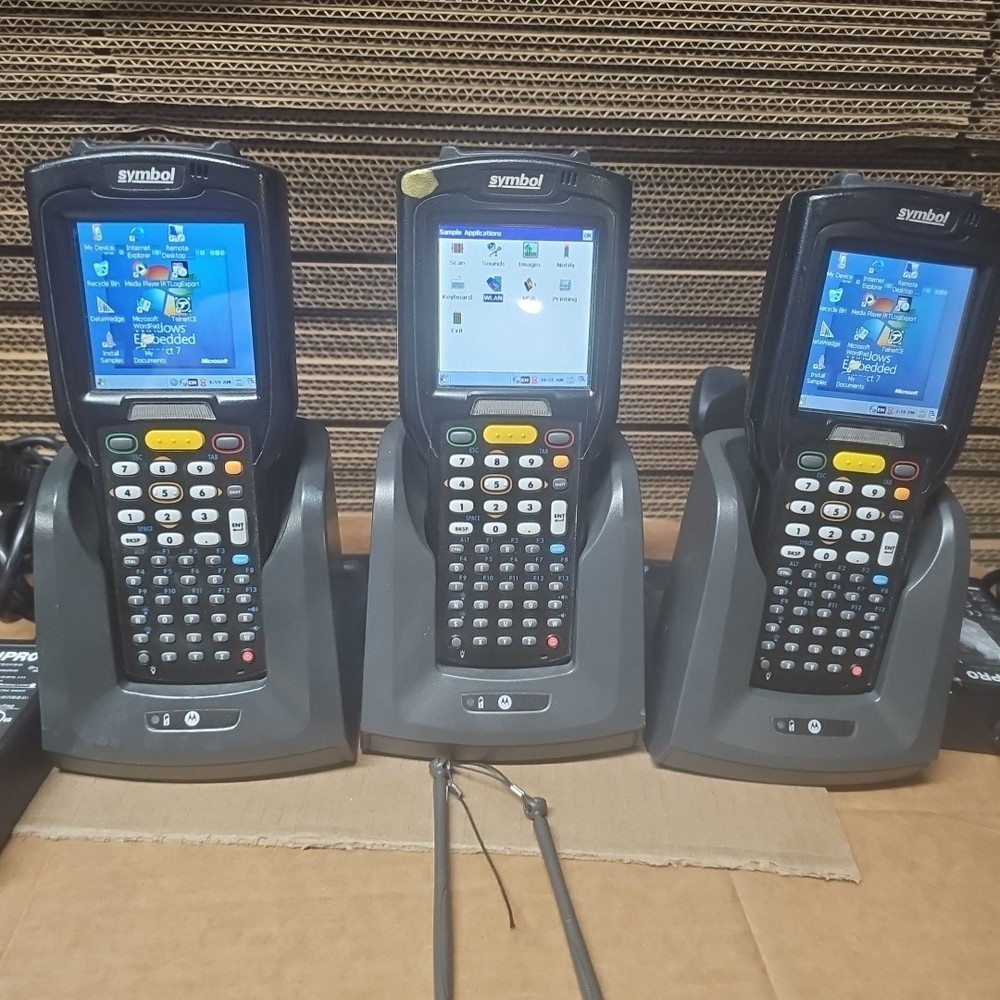 Lot 3 Motorola Zebra Symbol MC32NO Mobile Computer Barcode Scanner Bundle Workin