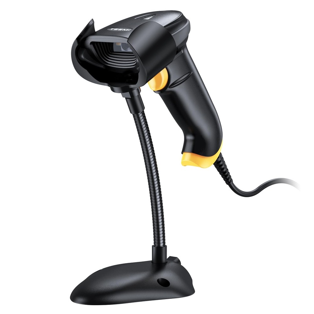 TEEMI 2D Barcode Scanner w/ Smart Stand, USB Handheld Automatic QR Data Matrix P