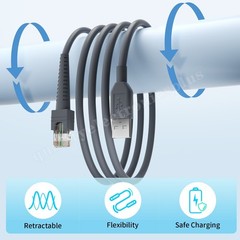2Pc 7FT USB Barcode Scanner Cable for Symbol LS2208 LS4208 DS9208 CBA-U01-S07ZAR