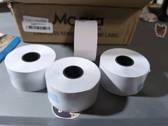 Moqra Sticky Thermal Receipt Paper Rolls 80mm x 170ft Linerless 12 Pack