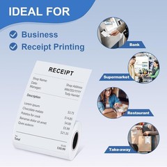 50 Rolls- 2 1/4 X 50 Thermal Receipt Paper Rolls- Fits All Pos Cash Registers…