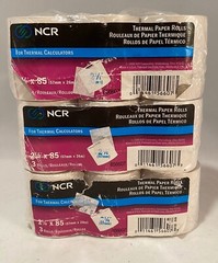3 Thermal Electronic Calculator Rolls 2 1/4in. x 85ft White Pack 9 Rolls Total
