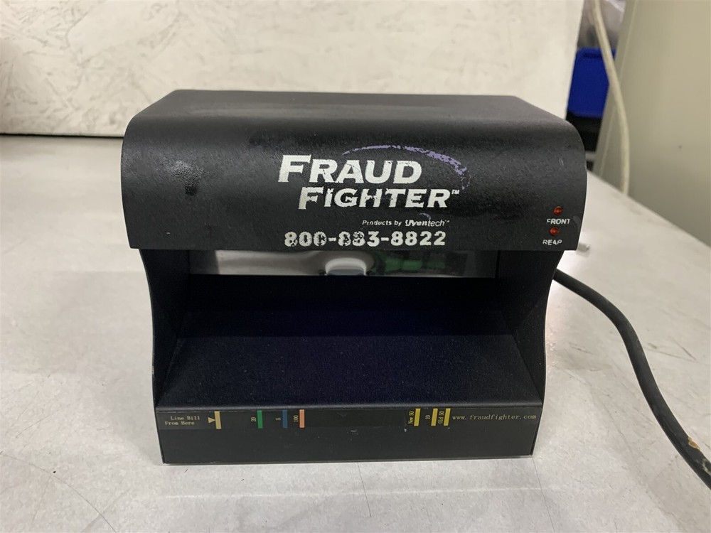 FRAUD FIGHTER UV-16 COUNTERFEIT DETECTION SCANNER WORKING