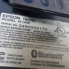 Lot of 2- Epson TM-P60 POS Thermal Receipt Printer M196B NoPwrCrds NoBttrs -USED