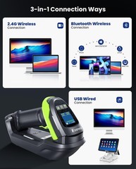 Eyoyo 2D QR Wireless Handheld Bar Code Reader Warehouse POS PC Barcode Scanner