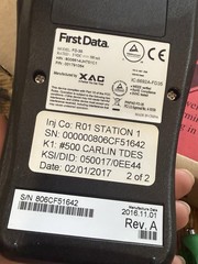 First Data FD130 Duo POS Credit Card Machine w Cables Untested Sold As Is
