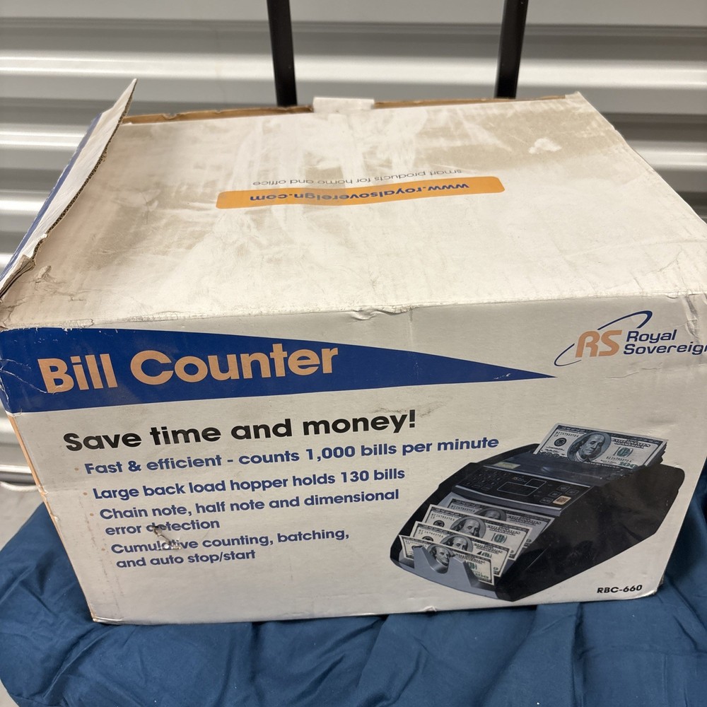Royal Sovereign RBC-660 Electric Bill Counter, 130 Bill Capacity, Black/Silver
