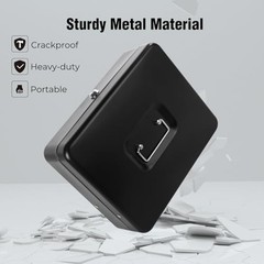 Cash Box with Money Tray and Key Lock, Saving Lock Box with Money Tray Storage f