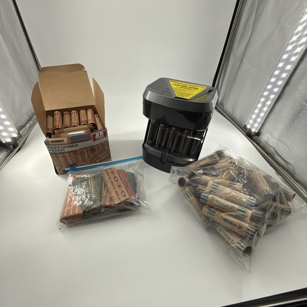 Magnif Electric Coin Sorter Automatic Sort Battery Powered With Wrappers