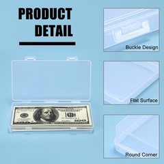 Hipiwe 4 Pack Plastic Money Organizer Clear Cash Box with 4 Pack, Transparent