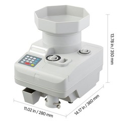 Coin Counter Professional Coin Sorter LED Display Holds up to 11000 Coins