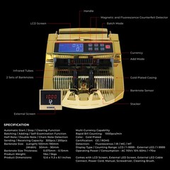 DL Gold Money Counter Machine UV/MG/IR/MT with Counterfeit Detector, Money Co…