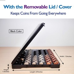 Coin Sorting Tray with Lid & Accurate Counter Organizer for Bank Business & Home