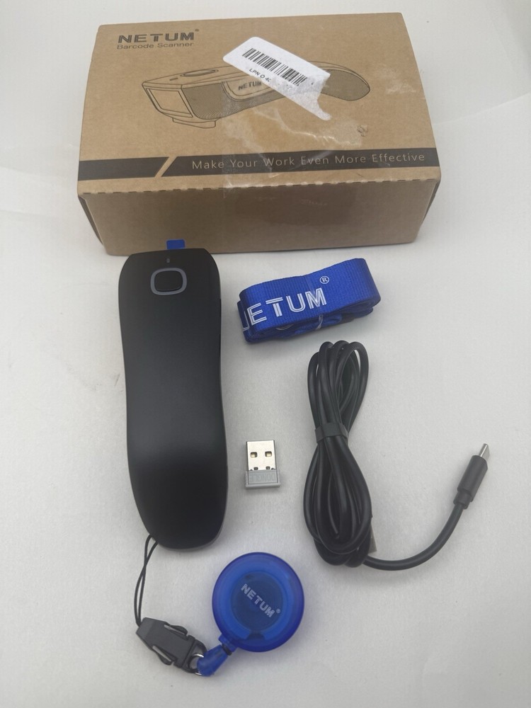 NETUM QR Code Scanner Mini Barcode Scanner – Bluetooth Compatible, Portable USB