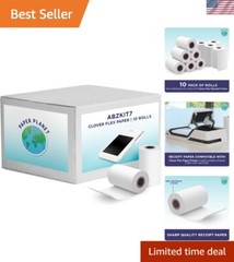 10-Roll Pack of Thermal Paper for Clover Flex C400, C401, C405 Printers