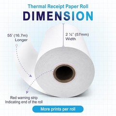Pax Thermal Receipt Paper Rolls 10 Rolls for Pax POS & Terminal Printers – Cr…