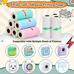 9 Rolls Mini Printer Sticker,57X25mm,Thermal Inkless Printing Paper for Mini …